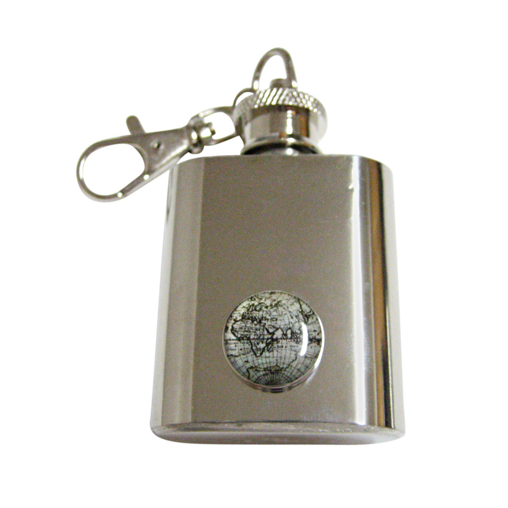 Old Style World Map Keychain Flask - image 1